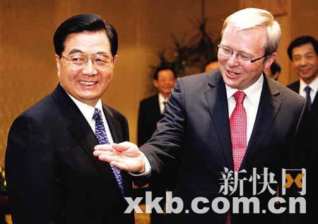 澳大利亚新总理陆克文被誉为“中国通”，他对外宣称要把澳大利亚变成一个“西方国家中最具有中国意识和亚洲意识的国家”。资料图